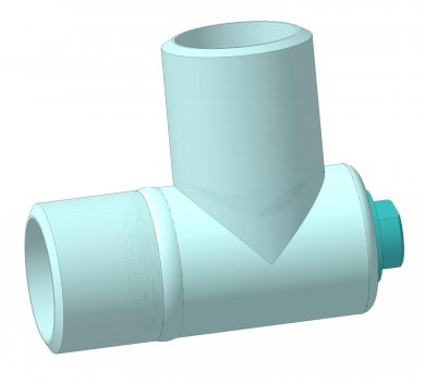 Штуцерная камера ШК 80х14. Общий вид. Штуцерная камера ШК 80х14, 3D модель, общий вид
