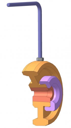 Устройство штуцерное УШК 005. В разрезе Устройство штуцерное УШК 005. В разрезе. 3D - графика. Фонтанная арматура.