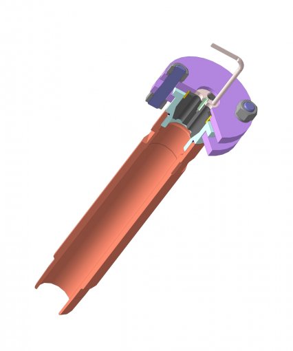 Кабельный ввод АФЭН 21-65Э-400. В разрезе. 3D макет  Кабельный ввод АФЭН 21-65Э-400. Вид в разрезе. Обуховская промышленная компания.