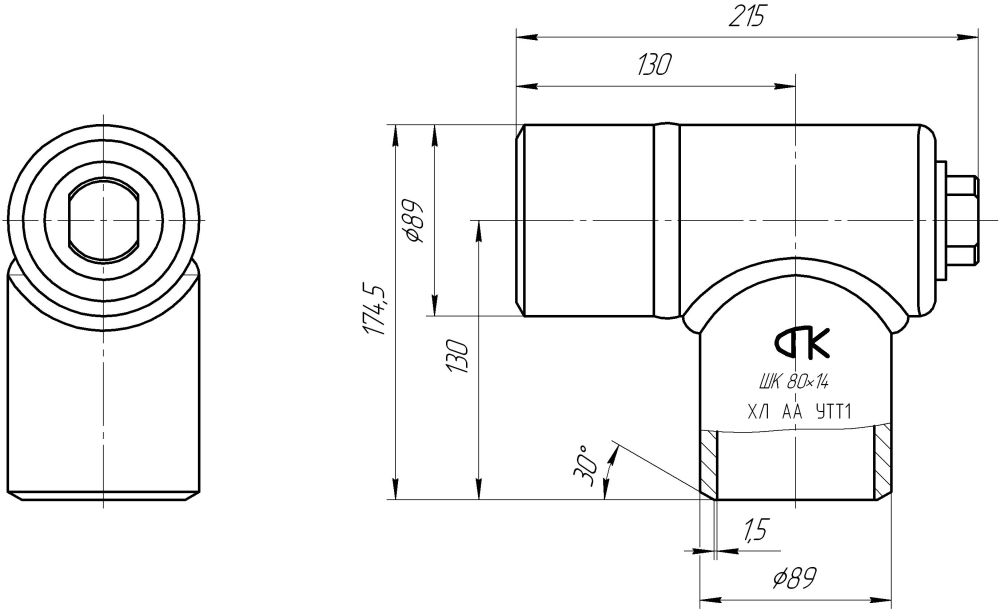 Штуцерная камера ШК 80х14. Чертеж. Штуцерная камера ШК 80х14. Фонтанная арматура. Производство, продажа