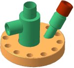 Планшайба АУШ. Общий вид Фонтанная арматура.3D - графика. Планшайба АУШ