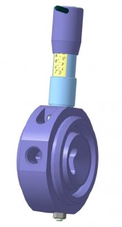 Штуцер ШРФ-20 в сборе, 3D графика Штуцер регулируемый фланцевый ШРФ-20 в сборе. Фонтанная арматура.