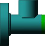 Дроссель быстросменный. Вид сбоку Дроссель быстросменный. 3D - графика. Фонтанная арматура.