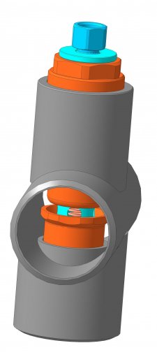 Клапан обратный Н06.047, в сборе Клапан обратный Н06.047. В сборе. 3D макет. Обуховская промышленная компания